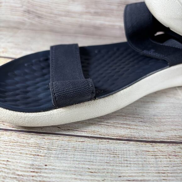 Crocs LiteRide Stretch Womens Size 10 Strap Sandals Navy Blue White - Picture 11 of 15
